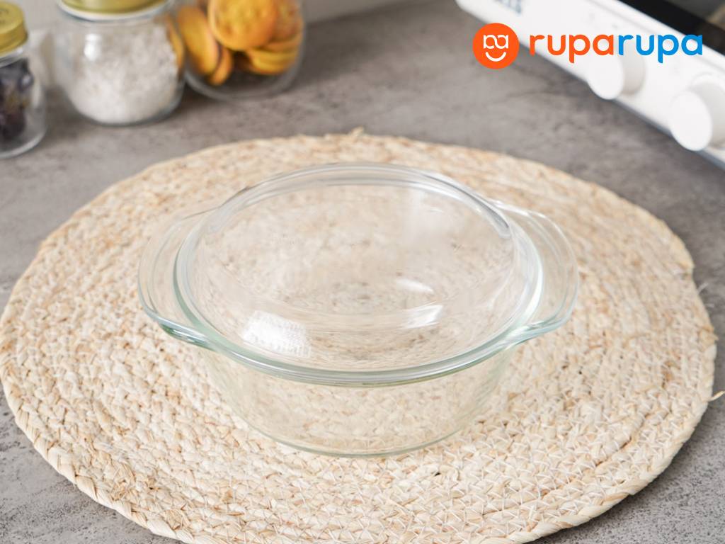 Kris 1 Ltr Casserole Kaca Dengan Tutup Round