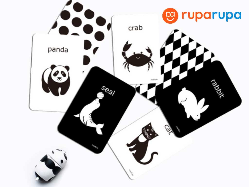 Mieredu Mainan Kartu Cognitive Flash Cards B & W