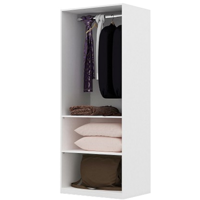 Lemari dengan gantungan pakaian di dalamnya