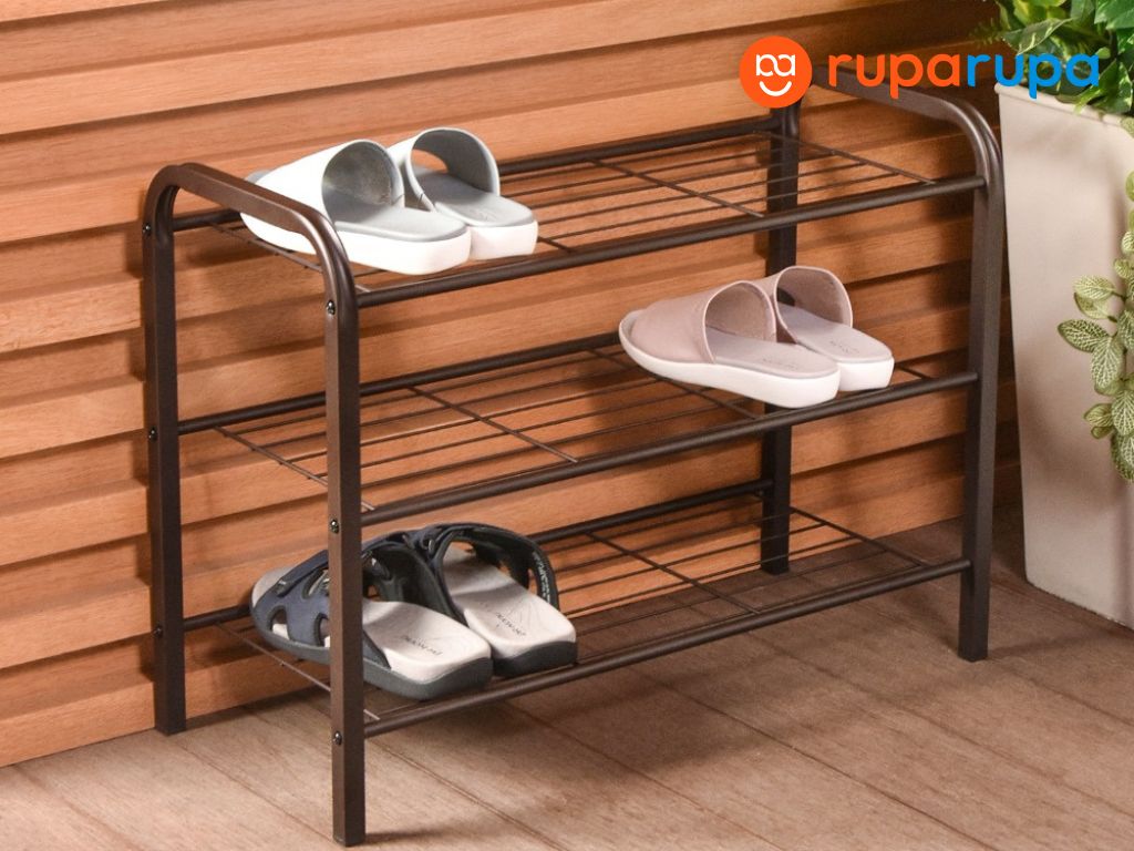 rak sepatu metal minimalis