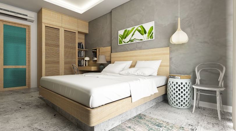 kamar tidur minimalis tema natural