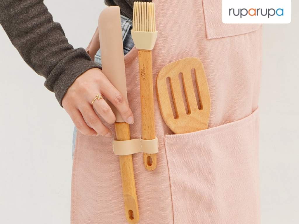 Cooking Color Set 3 Pcs Sendok Masak Dengan Apron