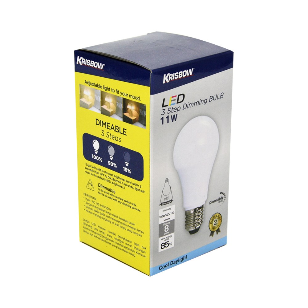 Bohlam Lampu Led Dimmable 3 Step 11w - Cool Daylight