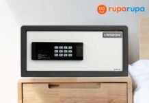 Krisbow 42x37x20 Cm Brankas Hotel 1.54 Mm H2702m - Hitam putih