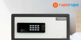 Krisbow 42x37x20 Cm Brankas Hotel 1.54 Mm H2702m - Hitam putih