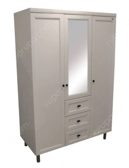 lemari pakaian tiga pintu Menggunakan bahan kaca