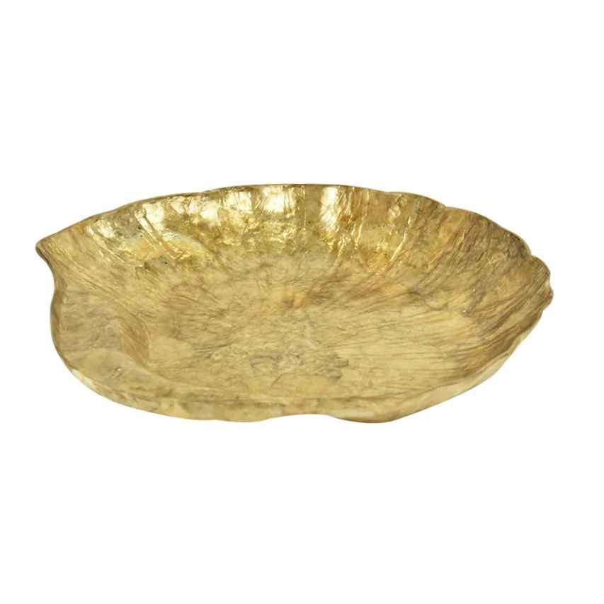Pendopo 32 Cm Piring Saji Shell Craft Sun Flower - Gold