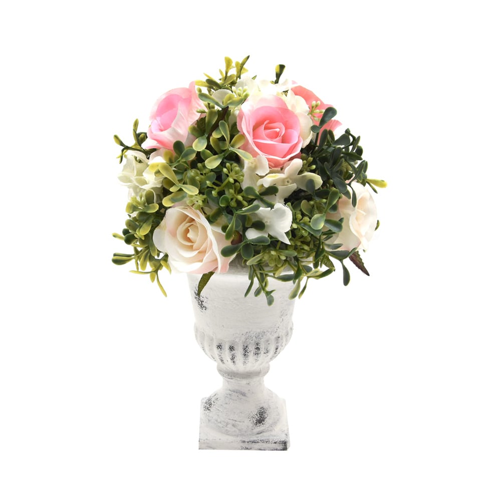 Arthome 15 Cm Bunga Artifisial Rose Boxwood Ball Urn