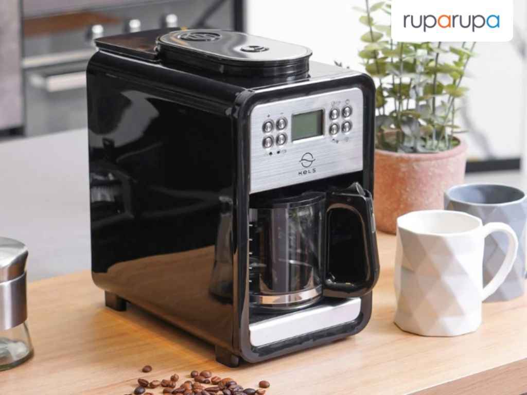 memilih mesin kopi Kels 850 Ml Electrical Coffee Maker Grind & Brew