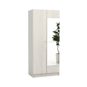 lemari minimalis 2 pintu kaca putih