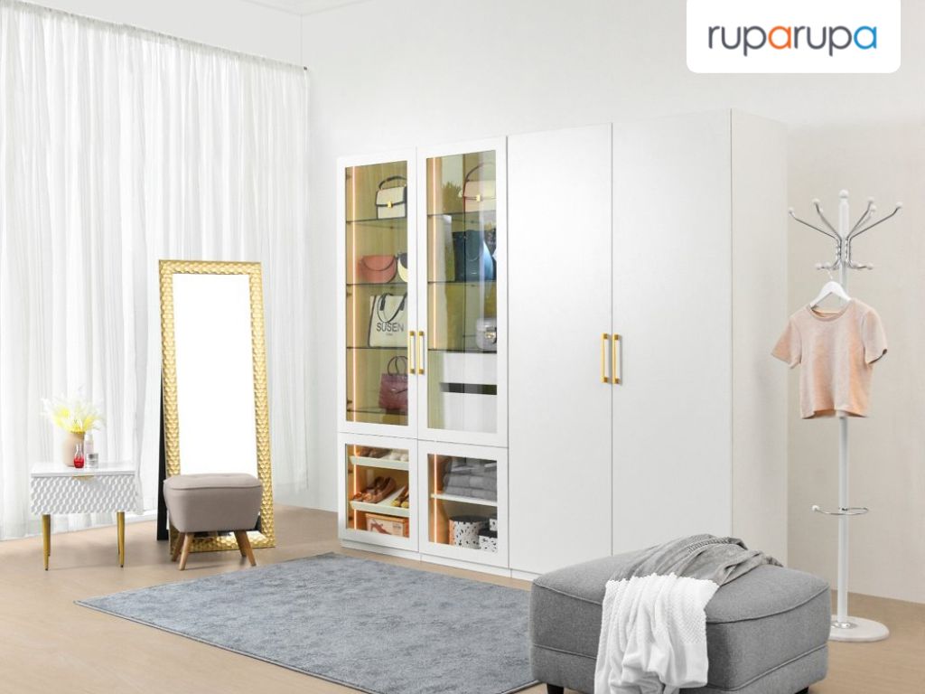 lemari pakaian 2 pintu putih