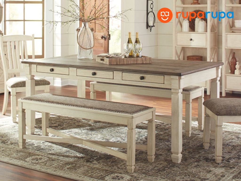 meja makan kayu klasik