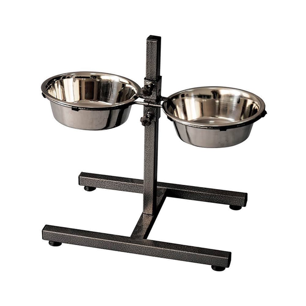 Mangkuk Tempat Makan Anjing Stand 40.5x27x50 Cm - Hitam