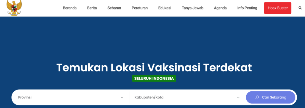 Cek faskes terdekat melalui https://covid19.go.id/faskesvaksin
