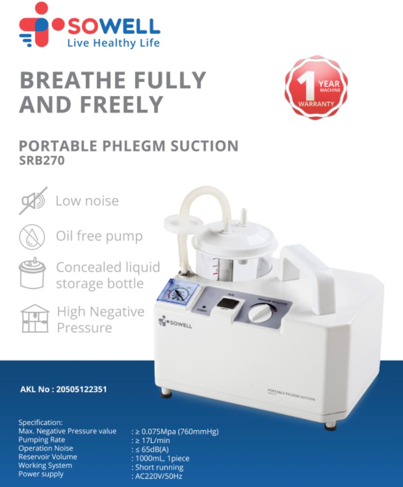 Sowell Portable Phlegm Suction Srb-270 info