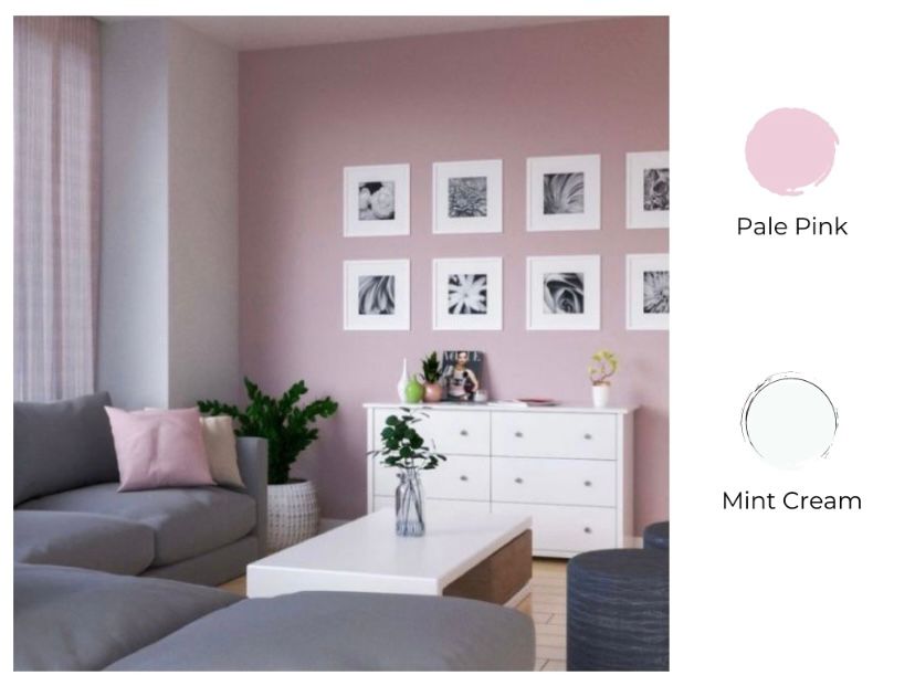 pale pink dan mint cream