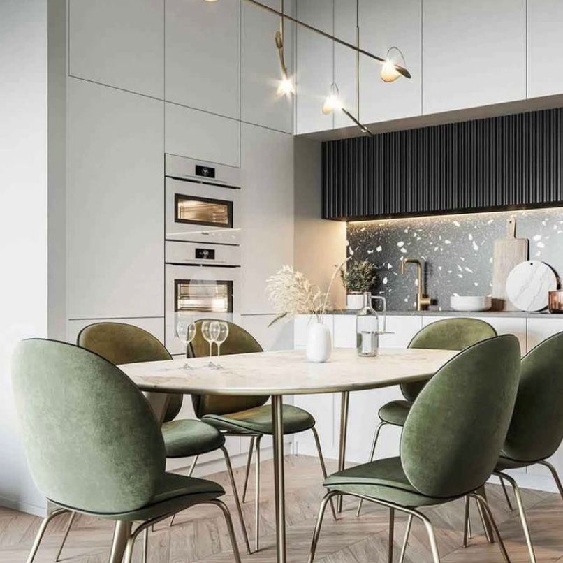 Hijau velvet dengan aksen gold