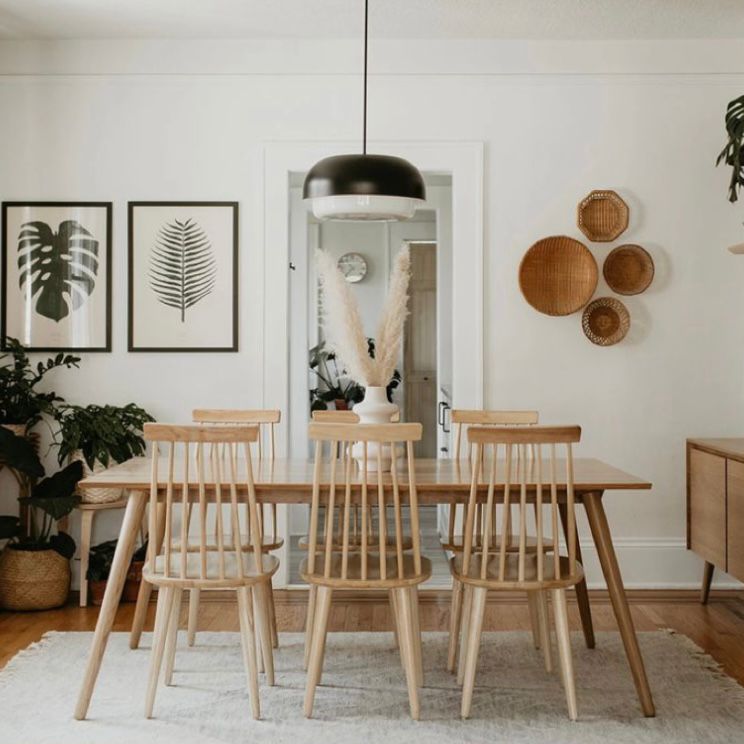 ruang makan minimalis Tema bohemian yang cantik