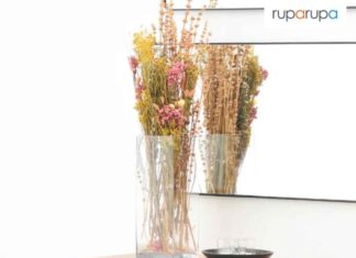 hiasan bunga kering untuk ruang tamu