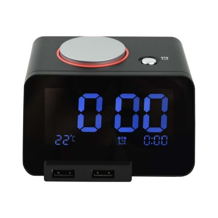 Jam Weker Digital 10x6.6 Cm Dengan Speaker Bluetooth C1 - Hitam