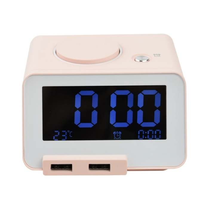 Jam Weker Digital 10x6.6 Cm Dengan Speaker Bluetooth C11 - Pink