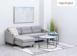 desain ruang tamu abu-abu