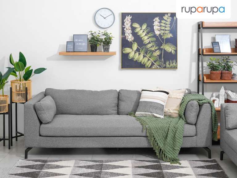 Nordia Idaho Sofa Fabric 3 Dudukan - Abu-abu