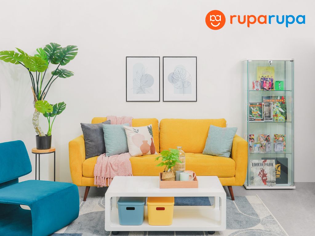 sofa ruang tamu kuning