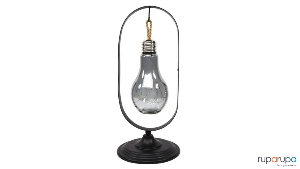 Dekorasi industrial - Arthome Lampu Meja Tempat Liln Elips 37.5 Cm - Hitam