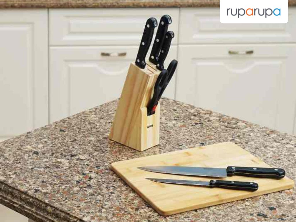 Krischef Set 7 Pcs Pisau Dapur - Hitam