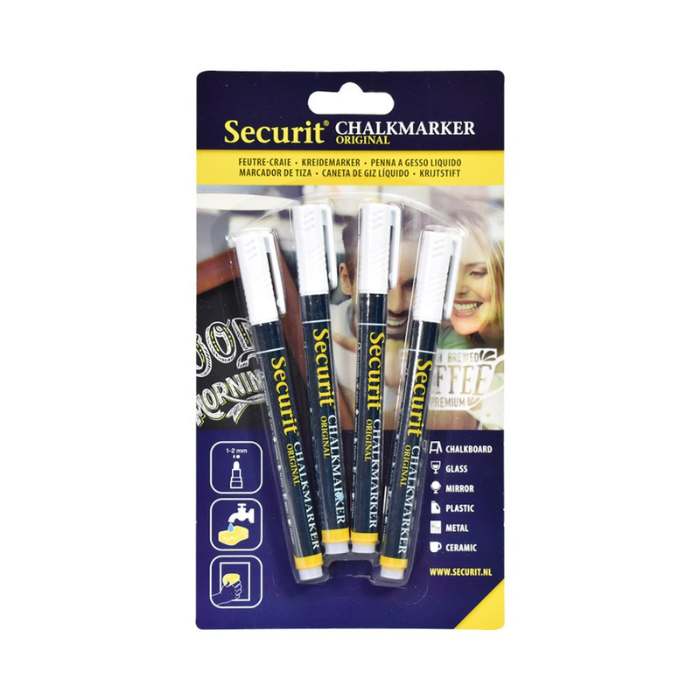 Securit Set Marker Chalkboard 1.2cm 4 Pcs
