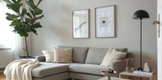 Sofa tema Japandi yang menawan