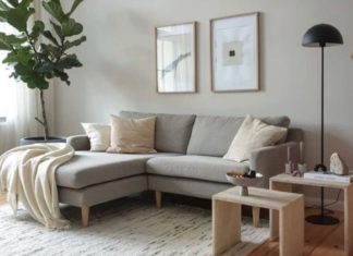 Sofa tema Japandi yang menawan