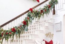 dekorasi railing tangga natal