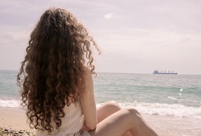 long curly hair