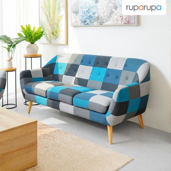 sofa motif kotak kotak