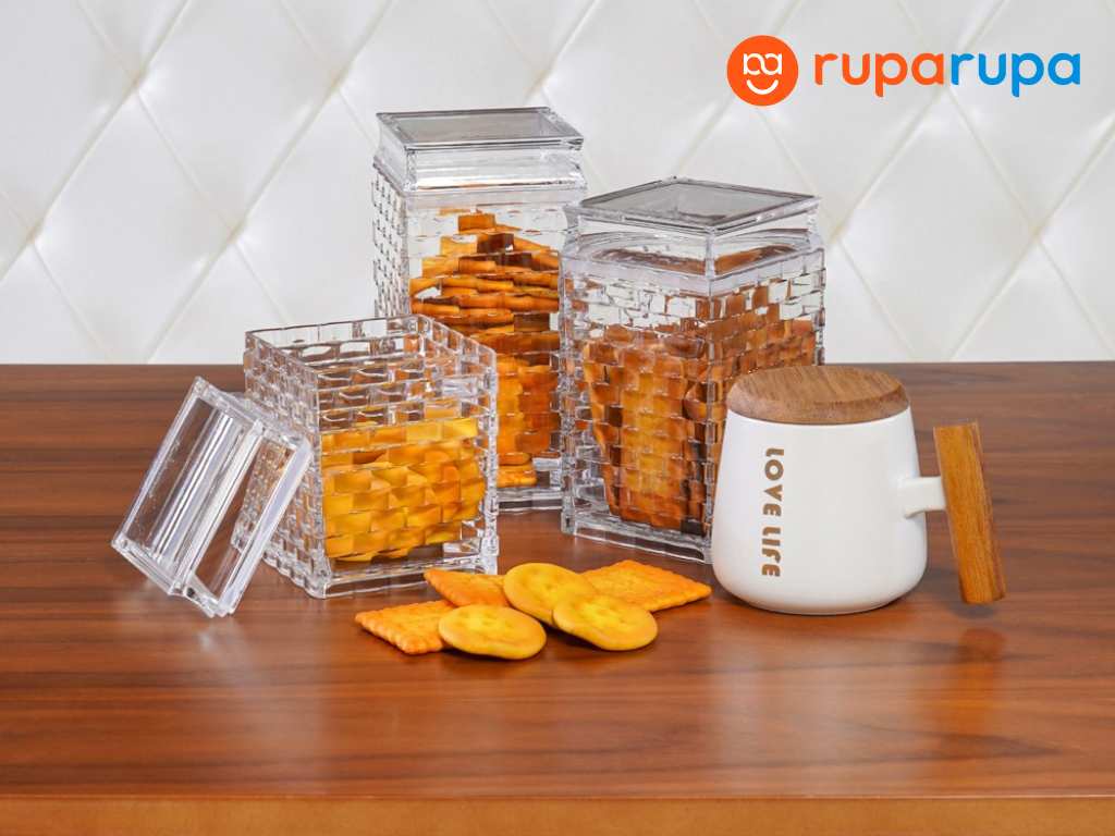 Krishome Stoples Persegi 10x10x12 Cm - Transparan