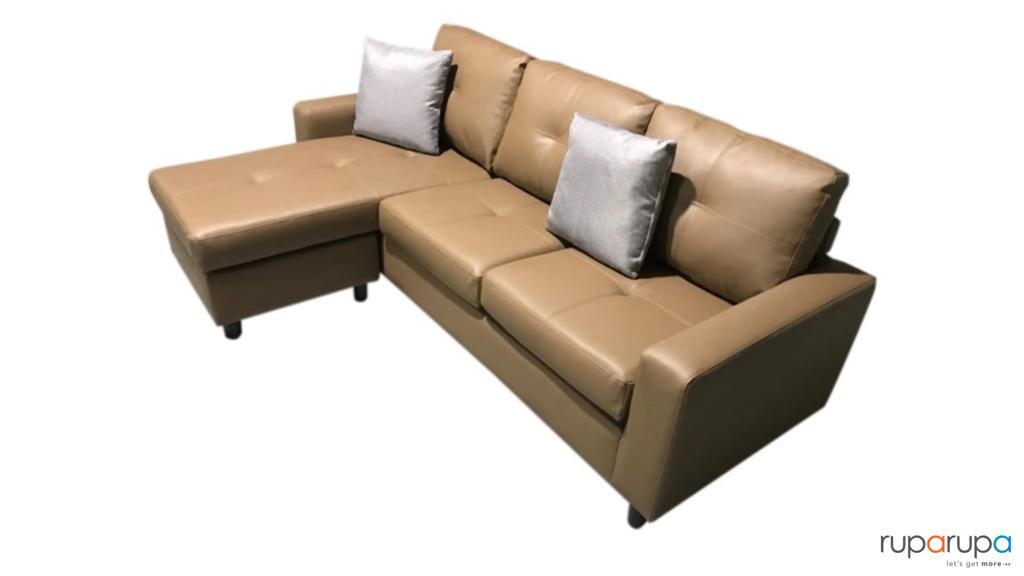 Selma Berwick Sofa Sectional Kulit - Cokelat