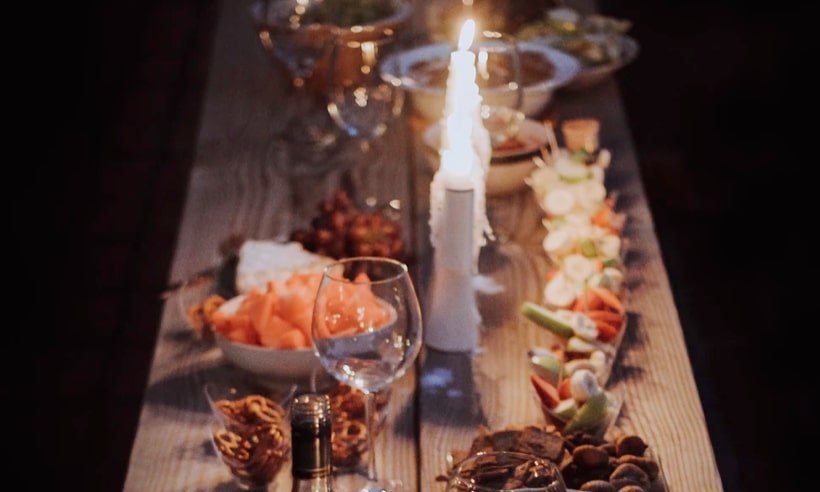 cara menata dessert table dengan lilin