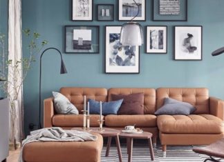 perpaduan warna biru pada hunian