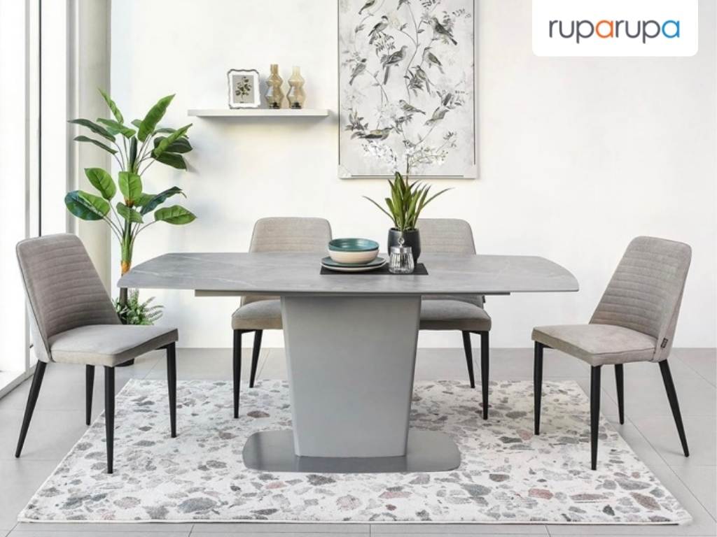 model meja makan minimalis Elana Meja Makan - Abu-abu