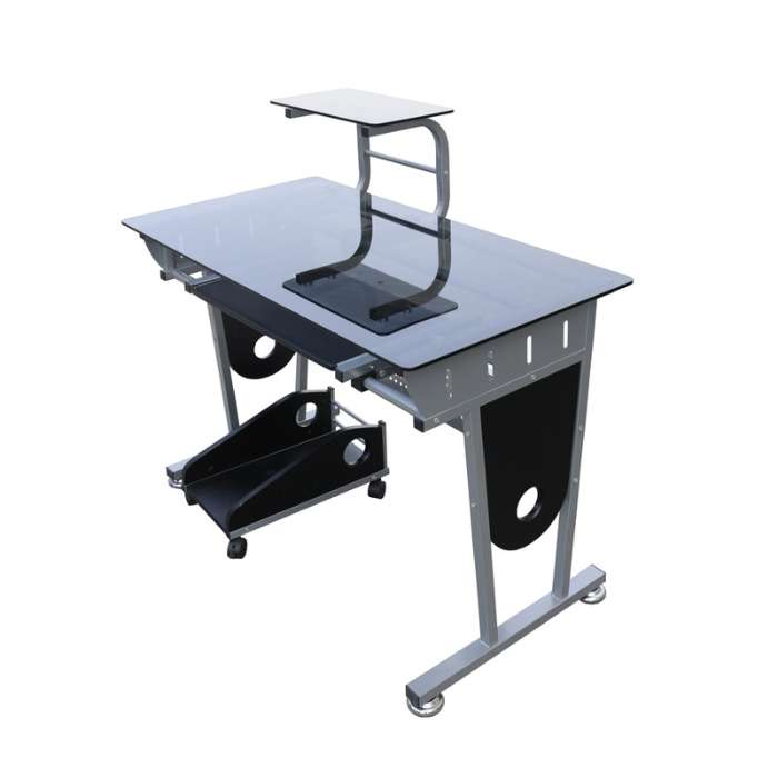 Lento Meja Komputer - Abu-abu