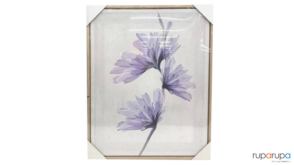 Selma 40x50 Cm Hiasan Dinding Printed Picture Flower - Ungu