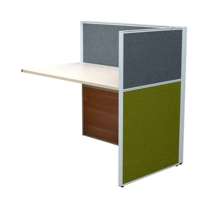 Sunon Vera Meja Kantor Kubikel Ekstensi 1s - Iron Wood