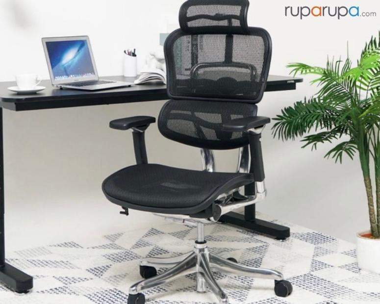 Ergohuman Kursi Kantor Ergonomis Sandaran Tinggi - Hitam