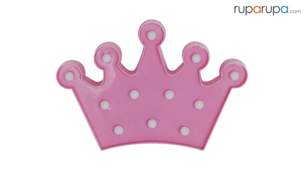 Hiasan Dinding Crown Dengan Lampu - Pink