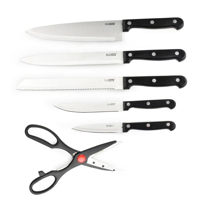 Krischef Set 7 Pcs Pisau Dapur - Hitam