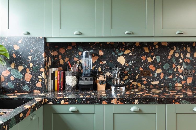 keramik dinding dapur terrazzo