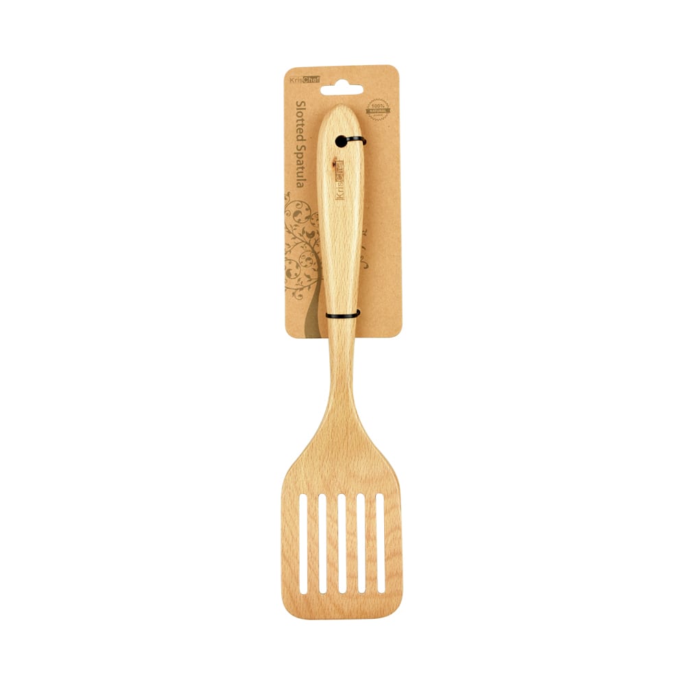 Krischef Spatula Slotted Kayu Beech