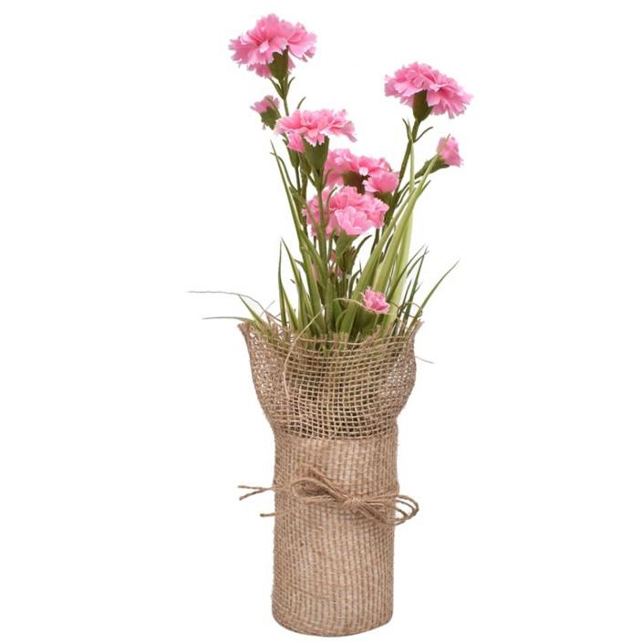 Arthome 39 Cm Bunga Artifisial Linen Carnation